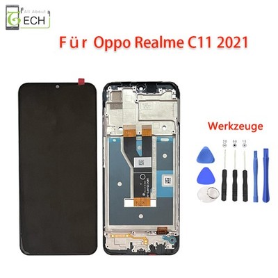 Für Oppo Realme C11 2021 RMX3231 LCD Display mit Rahmen Bildschirm Touchscr...