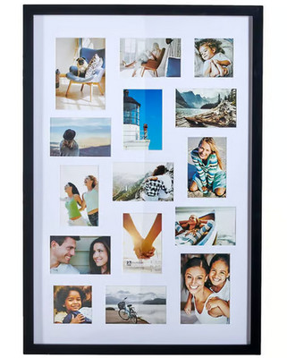 15 Openings Home/Office pictures -art. Glance Gallery Panel Black Frame 33x21.5''