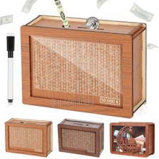 Cash Vault Wooden Savings Box Wooden Cash Saver Money Saving Box With Countdown