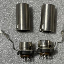 Pair Of  Vintage, Viberation Isolating, 9 Pin Tube Sockets With Shields