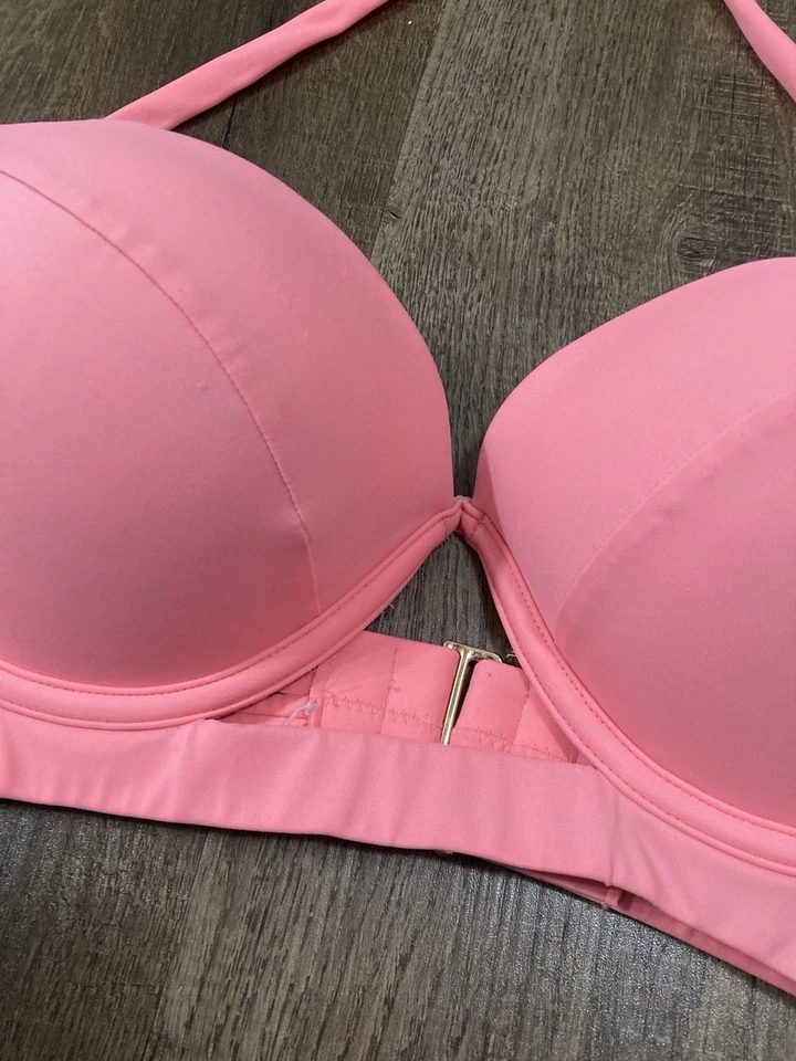 Victoria’s Secret Swim Hottie Halter Pink Underwired Bikini Top Size 34D - Image 4 of 4