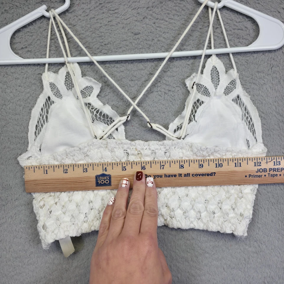 Top Bralette Free People Adella Mujer S Blanco Floral Encaje Recortado Vieira Festival Foto 4 de 4
