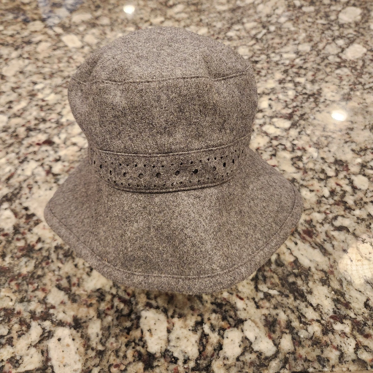 LIZ CLAIBORNE chenille soft bucket hat gray metal logo vintage NEW size osfa Vintage Liz Claiborne Velvet Bucket Hat #vintage... | Depop main image 3