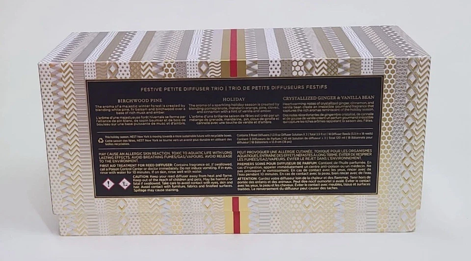 Nest New York Festive Petite Diffuser Trio Set Holiday Scents ~ New & Sealed - Image 3 of 3