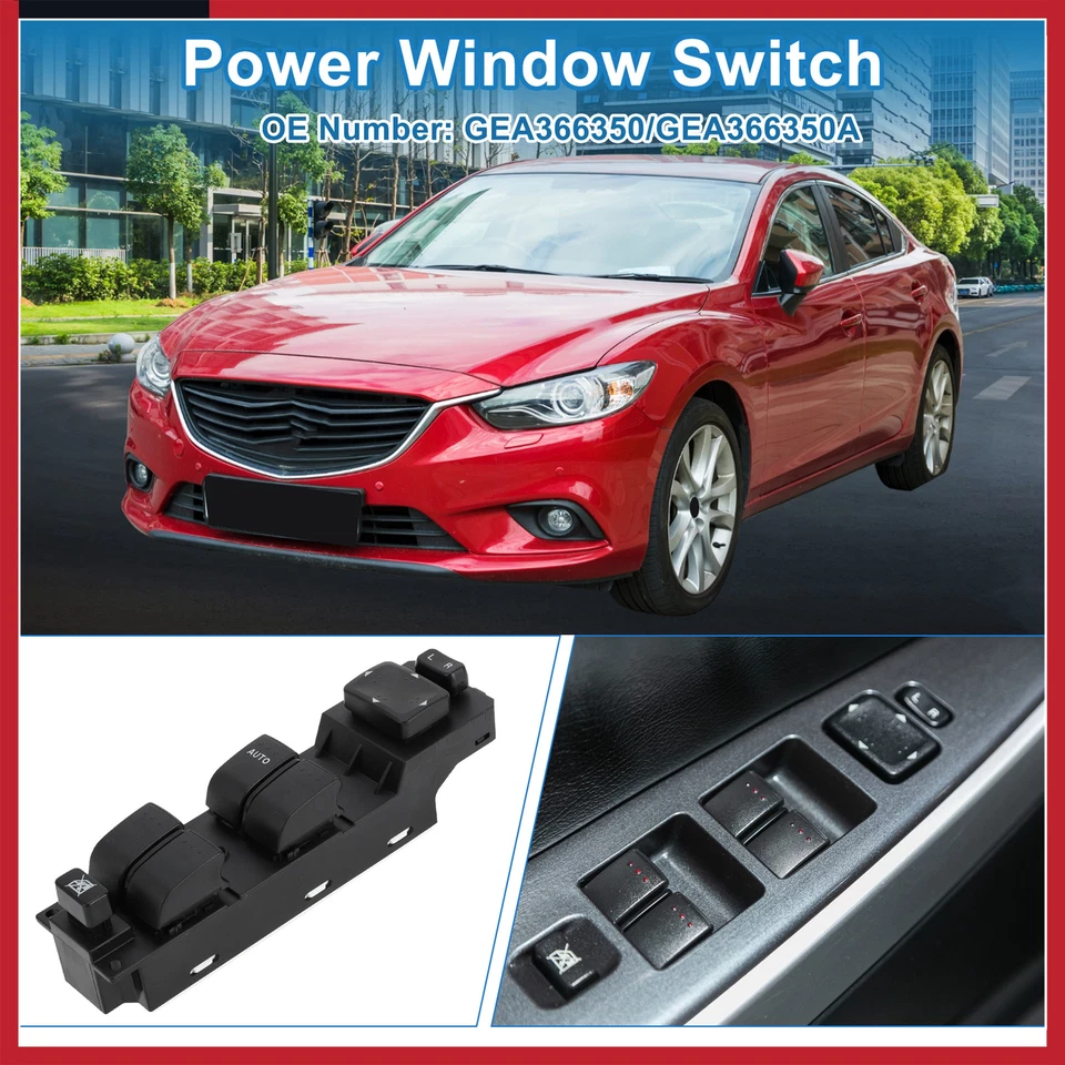 Interruptor de ventana eléctrica delantero izquierdo coche para Mazda 6 2010-2013 GEA366350/GEA366350A Foto 2 de 4