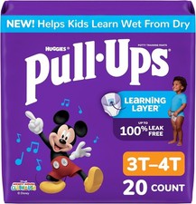 Pull-Ups Boys' Potty Training Pants, Size 3T-4T Training Underwear 32-40 lbs,...