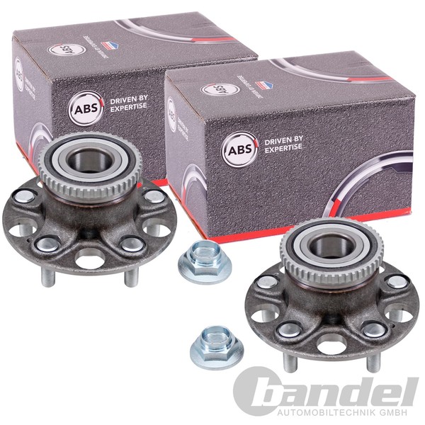 2X A.B.S. RADLAGER-SATZ Mit ABS-RING Hinten Passend FüR Honda Accord-image