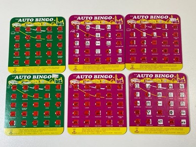 Lot of 6 - Regal Games 4 Each Auto Interstate Highway Travel Bingo Cards 1997