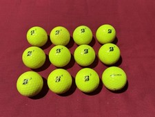 12 BRIDGESTONE TOUR B RXS YELLOW GOLF BALLS - PGA CONDITION - P&P INC
