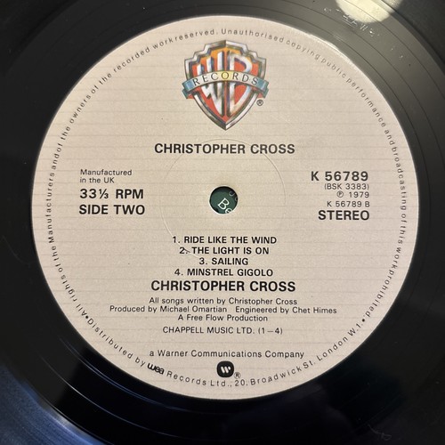 Christopher Cross Self Titled EX/EX- UK 1st Press Vinyl LP K56789 Warner Album - Picture 6 of 8