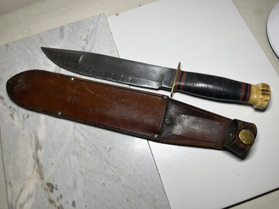 Marble Safety Axe Co Ideal Knife Marbles Gladstone Mi MSA  8'' Blade & Org Sheath