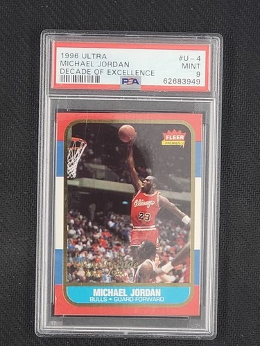 1996 FLEER ULTRA DECADE OF EXCELLENCE MICHAEL JORDAN CARD PSA 9 MINT #U-4