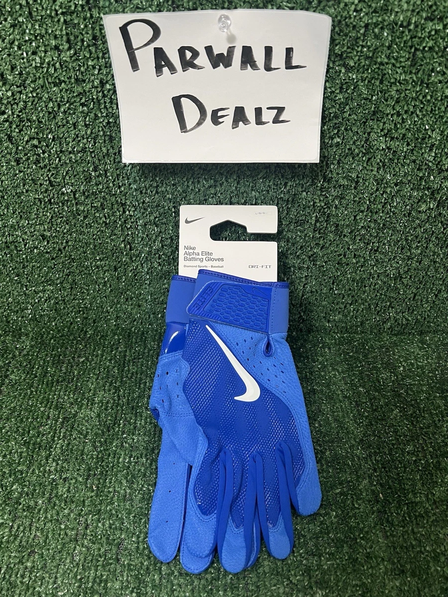 Guantes de béisbol de bateo Nike Alpha Elite para hombre talla grande azul real FD7868-434