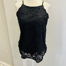 FORTUNE + IVY Women’s Lace Lined Halter Blouse Sleeveless Small (A0125)