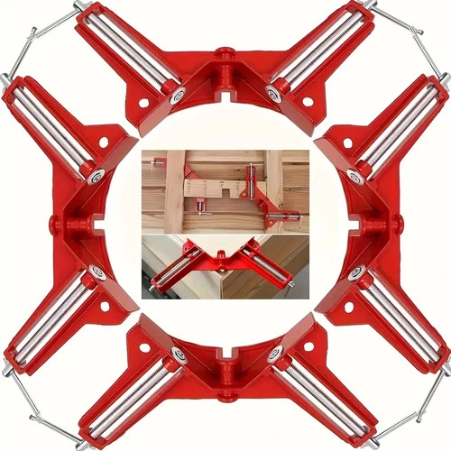 4 pcs Degree Corner Clamp - Woodworking Right Angle Clamp for Frame & Furniture