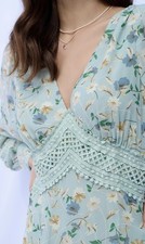 WALLIS Size 18 Floral Lace Puff Sleeve Maxi Cruise Cocktail Festival Party VGC