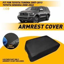 Black Center Console Armrest Cover For Toyota Tundra 2007-2013 Sequoia 2008-2022