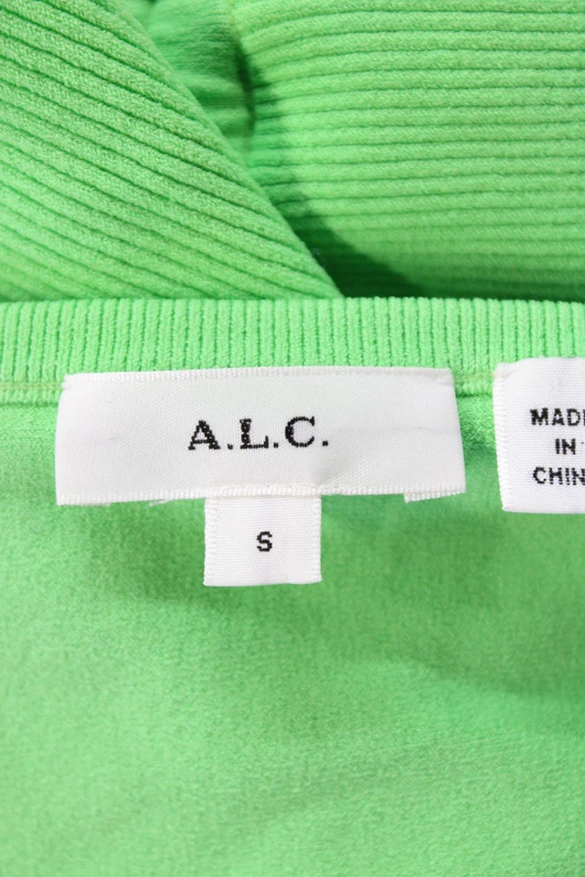 Blusa corta sin mangas con cuello halter para mujer A.L.C. Verde lima Talla pequeña Foto 4 de 4