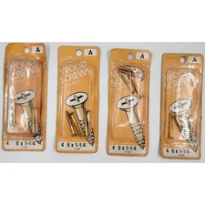 Midwest Fastener #6 X 1 1/4" Wood Screws Brass Flat Head Phillips 4 Pk Lot of 4