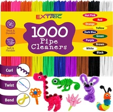 Pipe Cleaners Craft - 1000 Pcs Multi-Colored Chenille Assorted 1000 Pack 