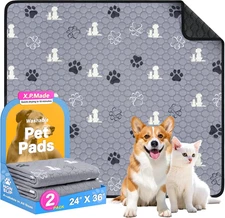 Washable Pee Pads for Dogs, 2 Pack Reusable Puppy Pads, Waterproof Pet Pee Pa...