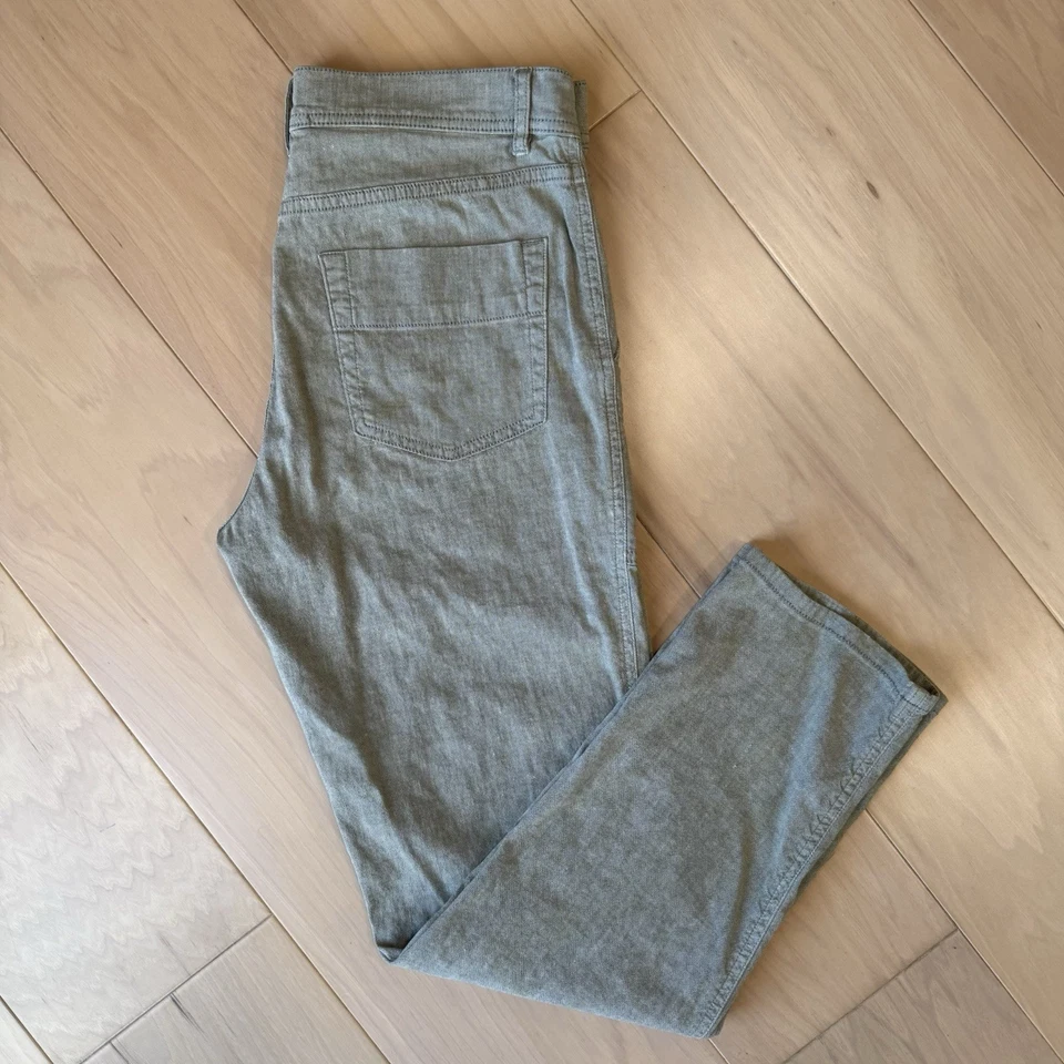 Стандартные льняные брюки James Perse 30 серые хлопковая смесь минималистские California - Изображение 2 из 4