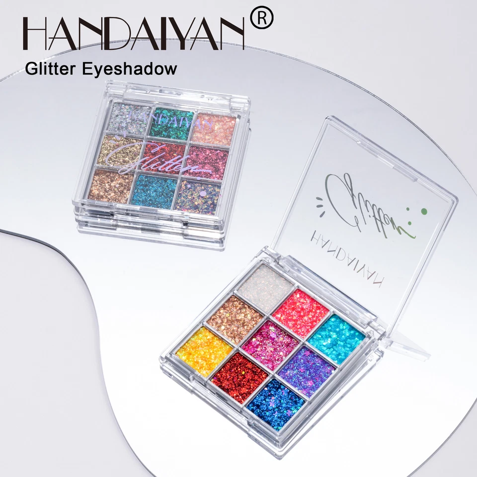 9-Color Glitter Eye Shadow Palette · High-Impact Shimmer Stage & Festival Makeup - Image 3 of 4