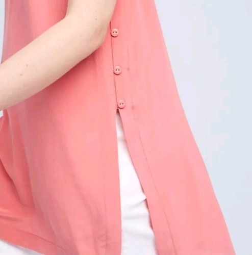 Maeve Anthropologie Meret Pink Silk Top Size 6 Criss Cross Back - Picture 3 of 10