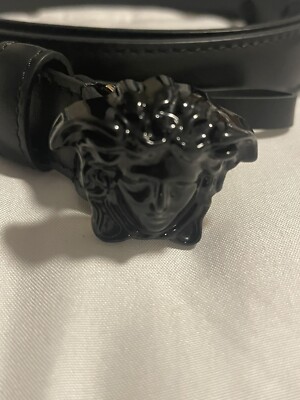 Versace La Medusa Calfskin Women Leather Belt Skinny In Matte