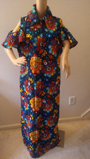 African Print long gown Ankara women clothing with collar dashiki Maxi dress