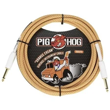 Pig Hog Tour Grade Vintage Woven 10-Foot Instrument Cable, Straight 1/4" TS,