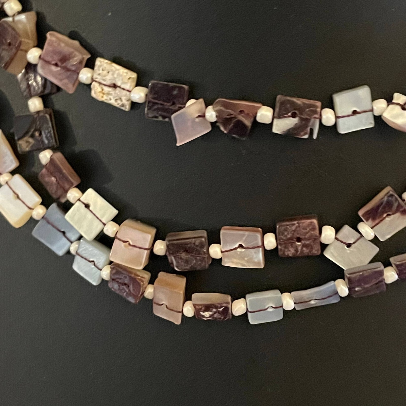 Cookie Lee Multicolor Square Shell Beads Multi St… - image 2