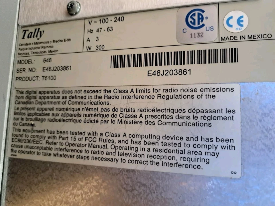 TallyGenicom T6100 LineMatrix Workgroup Printer Ethernet Parallel Serial +Paper - Image 4 of 4