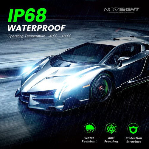 NOVSIGHT H11 LED Headlights Low Beam Bulbs Kit Super Bright 6500K White 22000LM - Picture 6 of 14