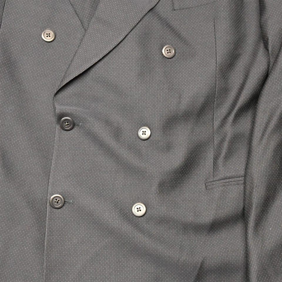 Jhane Barnes 44L 38x34 Azul Marino Punto Pin 100% Lana Doble Pecho Chaqueta Pantalones Traje Foto 3 de 4