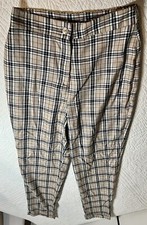 Nasty Gal Beige Black White Red Checkered Dress Pants Size 4 Business Causal