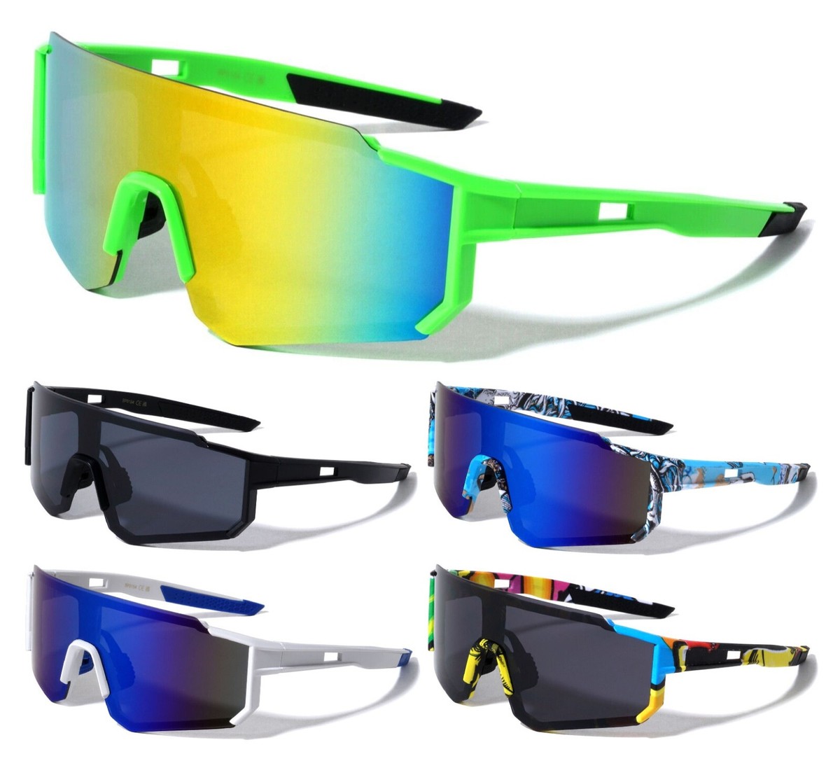 OVERSIZED SPORT ONE PIECE SHIELD LENS WRAP AROUND SUNGLASSES  display picture 3