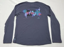 Janji x Christian Summit Run Field Map Long Sleeve Men Small Blue Gray Running