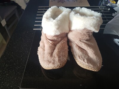 Bedroom Athletics Audrey-Short Faux Fur Slipper Boots-Gingerbread/Cream UK  9/10 UK