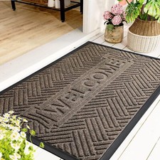 Door Mat Indoor Outdoor Non Slip Heavy Duty Welcome Mat Rug for Home Entrance