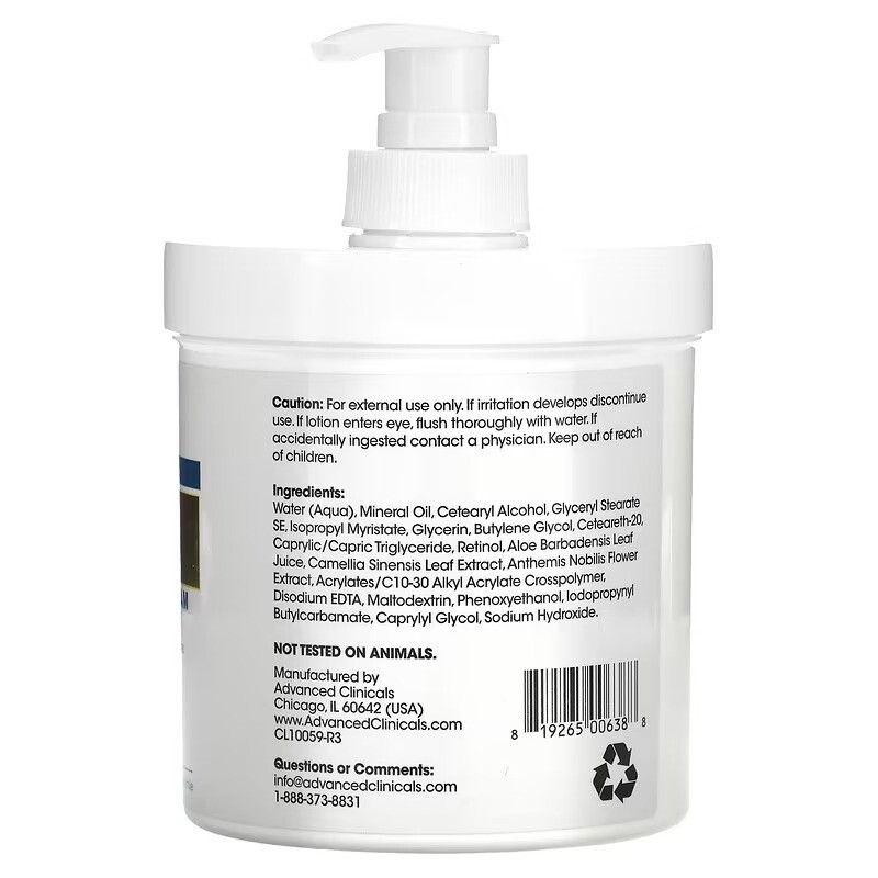 Lot De 3 Crèmes RETINOL ADVANCED CLINICALS - Réparatrice Et Éclaircissante - 454g Chacune - Neuf
