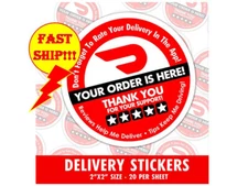 DoorDash Delivery Gear Seal Stickers Dasher Bag Thank You Improve 5 STAR RATING
