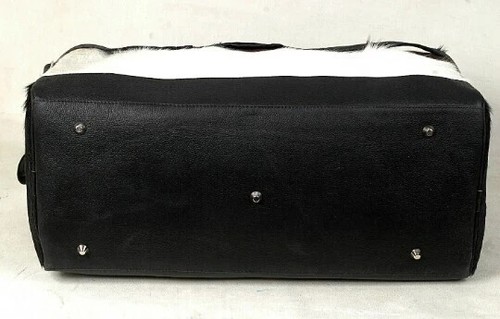 Real Cowhide Leather Duffle Bag Hair-On Travel Weekender Gym Overnight Luggage - 第 3/3 張圖片