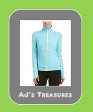 NWT Women's Trina Turk Recreation Mesh-Trim Jacket Turquoise S M