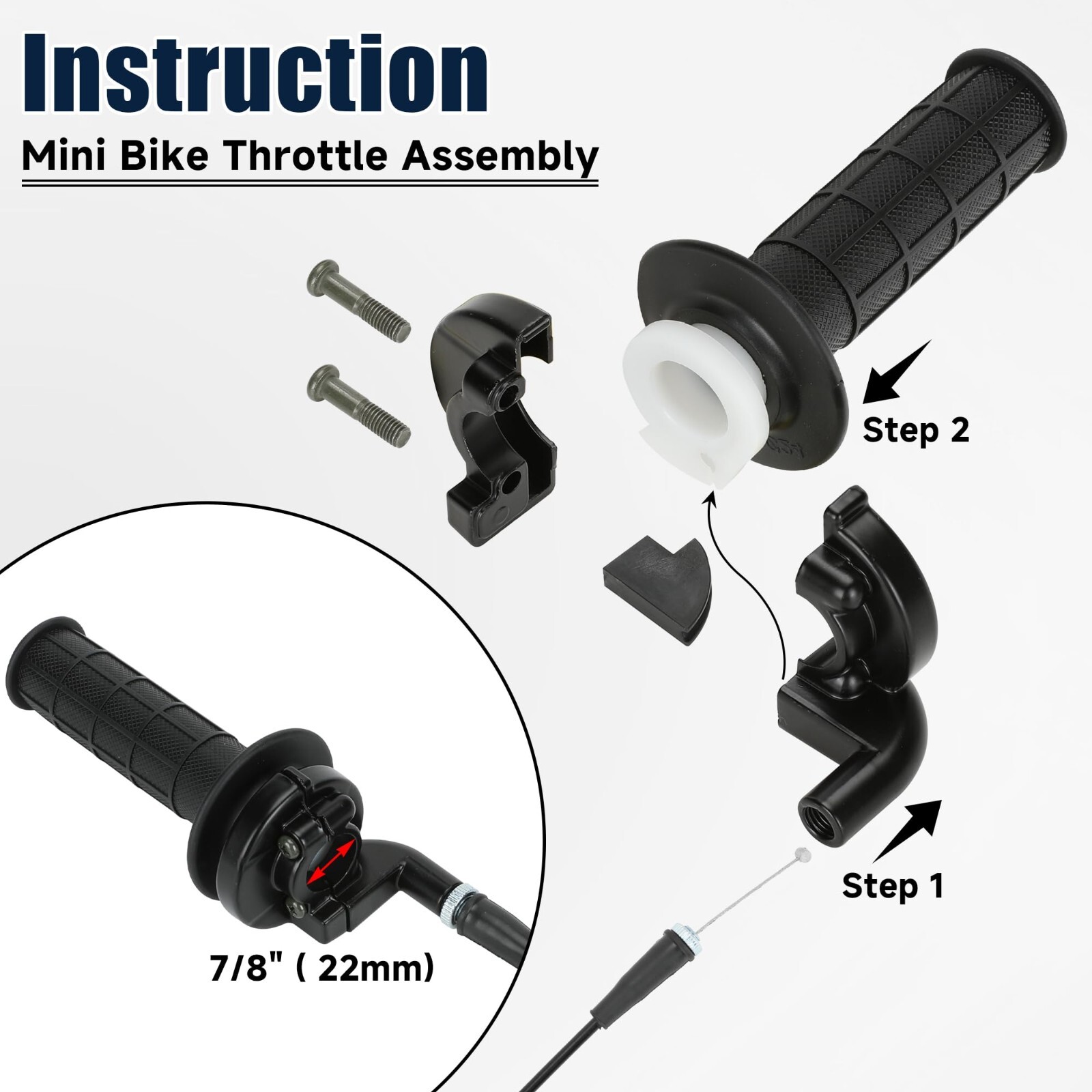 PWK 24mm Carburetor Exhaust Pipe Throttle Cable Kit For CT200U BT200X Mini Bike