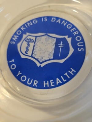 Vintage Smoking is Dangerous To Your Health LMH Glass Ashtray | eBay