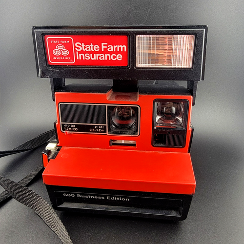 Vintage Polaroid 600 Business Edition State Farm Rot Schwarz. Film GETESTET funktioniert