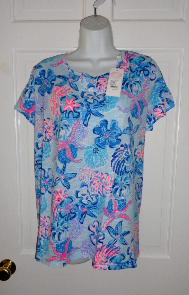 NWT LILLY PULITZER MULTI BAHAMAS BEACHCOMBER SCOOP-NECK ETTA TOP