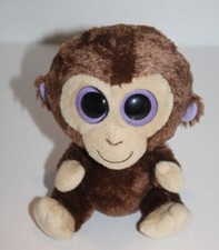 Ty Beanie Boos Plush Coconut Monkey 6" Beanbag Purple Eyes Stuffed Soft Toy 2011