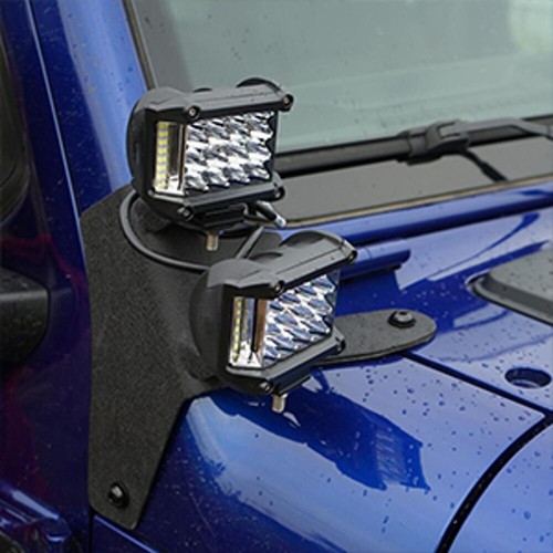 2pcs A-Pillar Double LED Light Pods Mount Bracket For Jeep Wrangler JL 2018-2021 - Picture 4 of 10